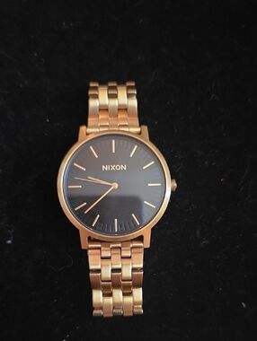 Nixon The PORTER Gold Watch with Black Dial